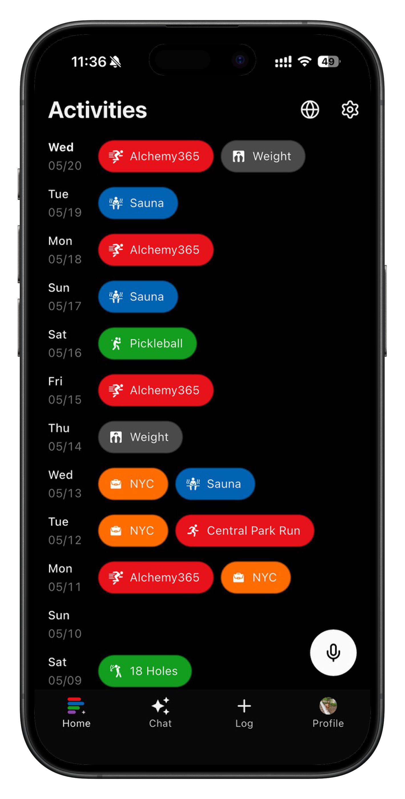 Logly home screen